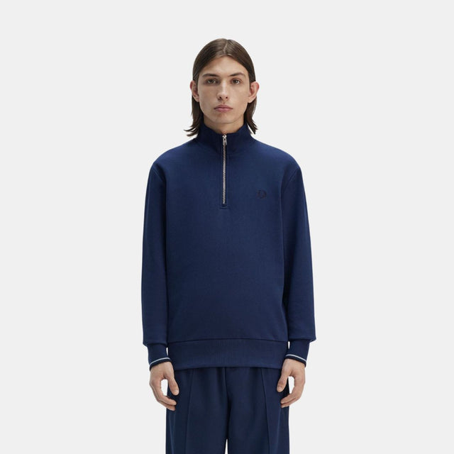 Fred Perry Half Zip Sweatshirt Tennis Blue
