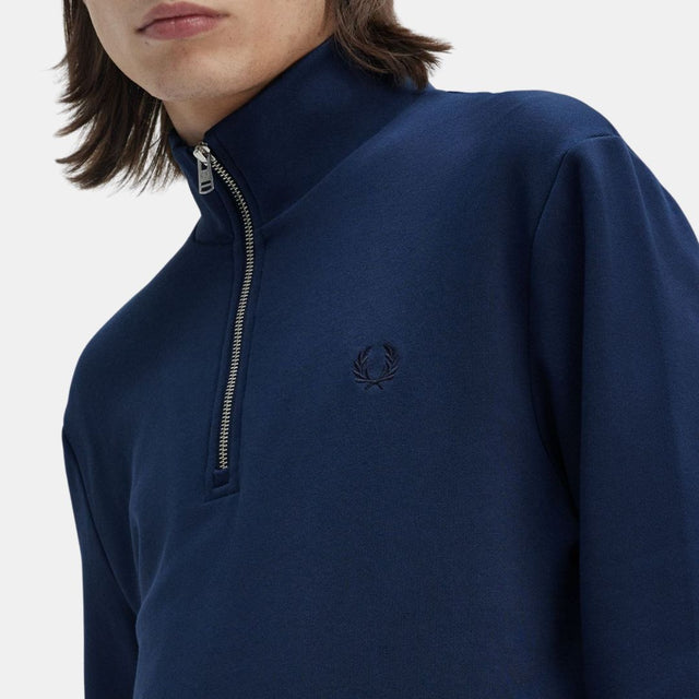 Fred Perry Half Zip Sweatshirt Tennis Blue