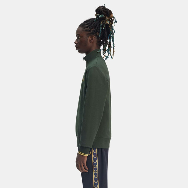 Fred Perry Half Zip Sweatshirt Court Green