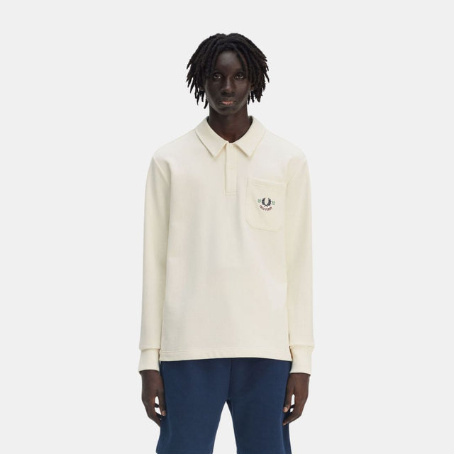 Fred Perry Collared Sweatshirt Ecru
