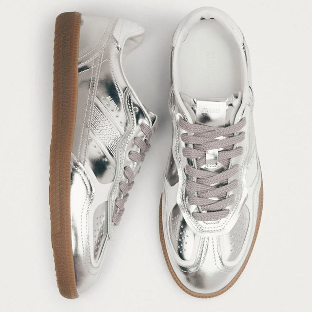 Alohas 490 Rife Shimmer Silver Cream Leather Sneakers