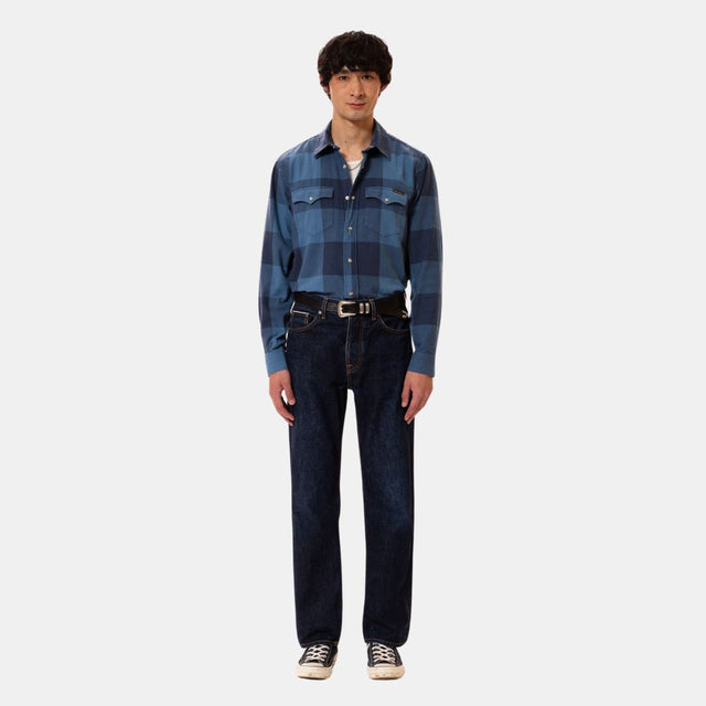Camicia in flanella George di Nudie Jeans Co. blu