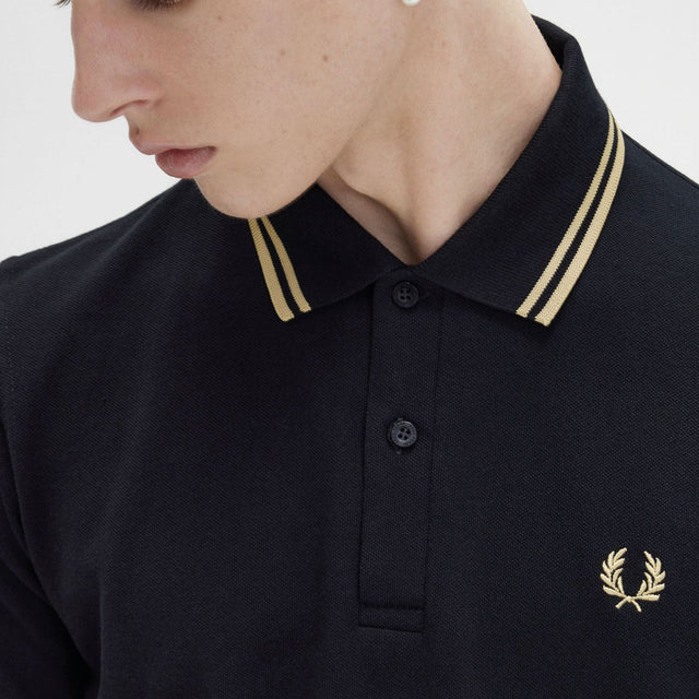 Fred Perry Polo M12 Black & Champagne