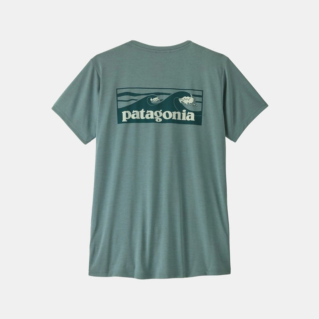 Patagonia Women's Cap Cool Daily Shirt Boardshort Logo Blue Sage Light Blue Sage XDye