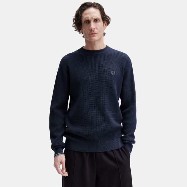 Fred Perry Waffle Stitch Jersey Dark Airforce