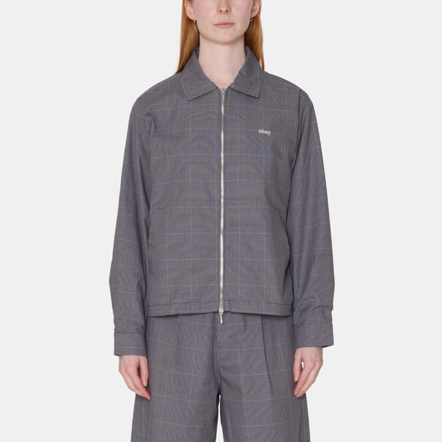 Obey Olivia Plaid Jacket Grey Plaid