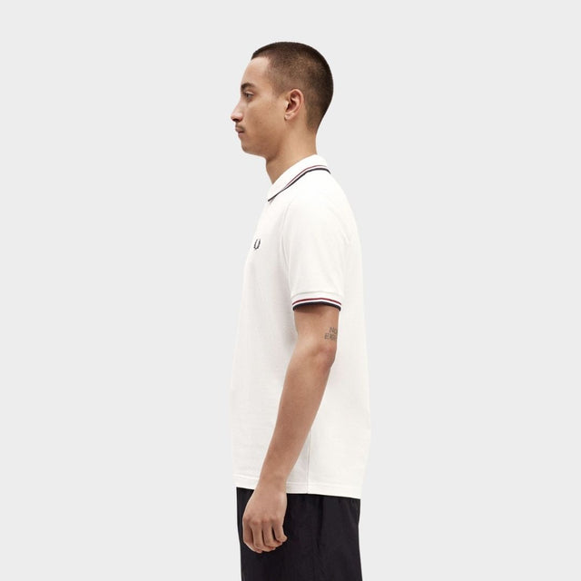 Fred Perry Polo M3600 White Red & Navy