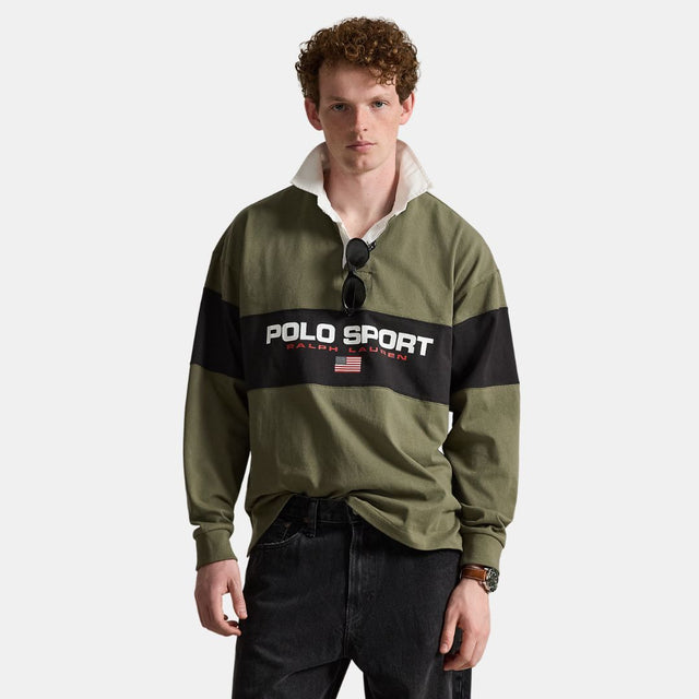 Polo Ralph Lauren Big Fit Polo Sport Rugby Shirt Cruise Olive/Black Boot