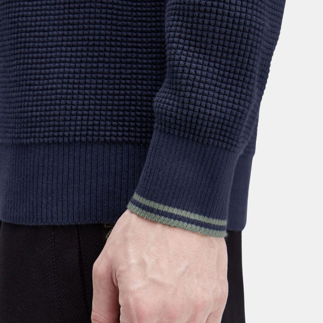 Fred Perry Waffle Stitch Jersey Dark Airforce