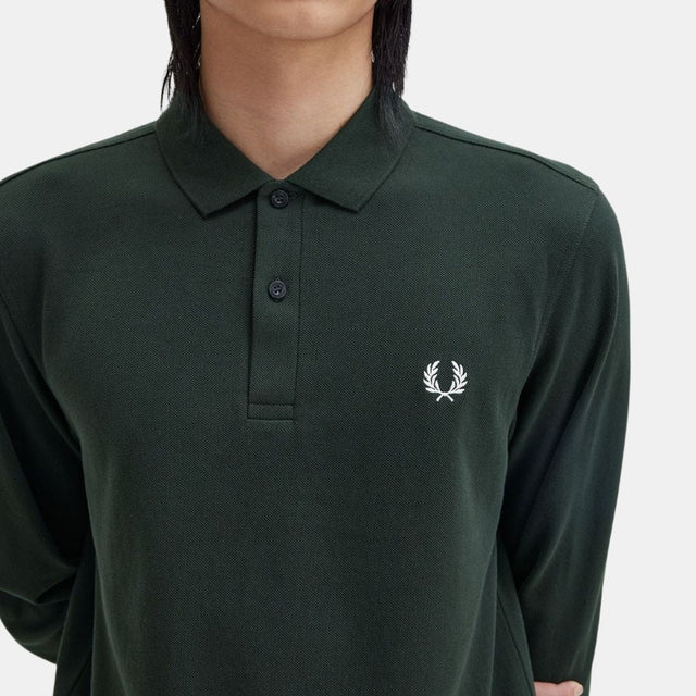 Fred Perry LS Polo M6006 Night Green & White