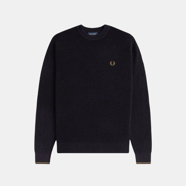 Fred Perry Waffle Stitch Jersey Black