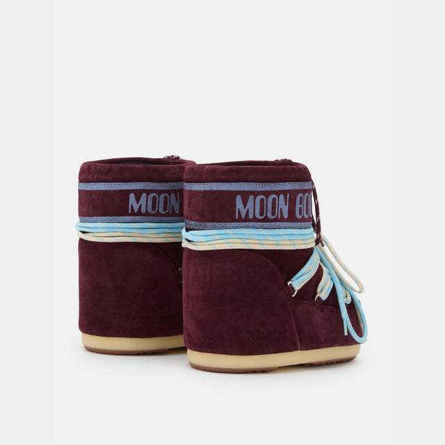 Moon Boot Icon Low Suede Laces Burgundy