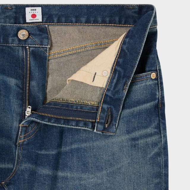 Edwin Slim Tapered Jeans Mid Blue Dark Used