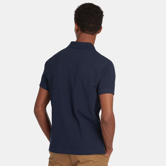 Barbour Tartan Pique Polo Shirt New Navy
