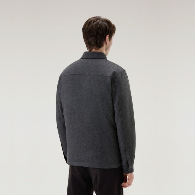 Woolrich Alaskan Wool Overshirt Men's Charcoal Melange