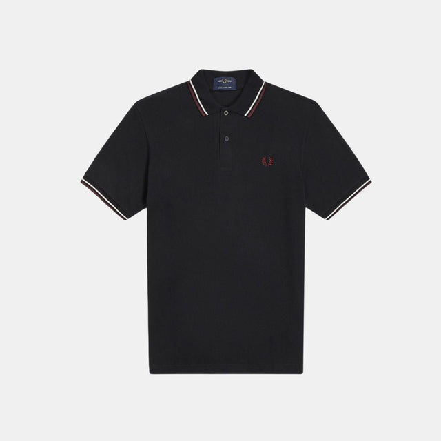 Fred Perry Polo M12 Black Ecru & Oxblood
