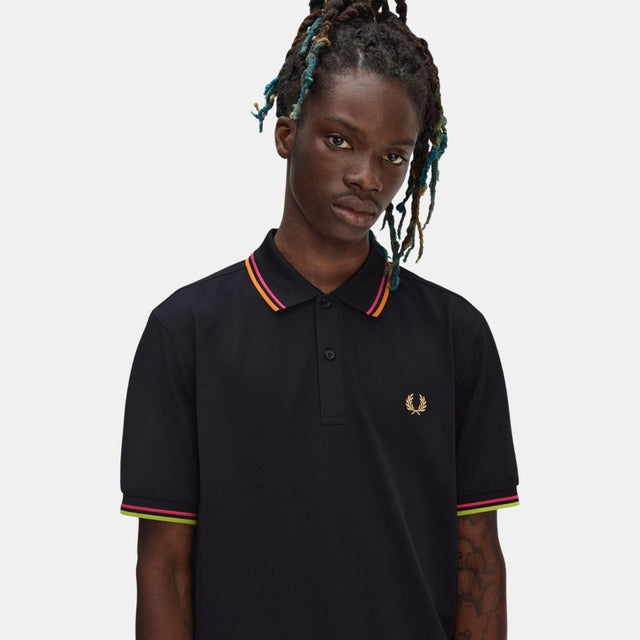 Fred Perry Twin Tiped Tennis Polo Black