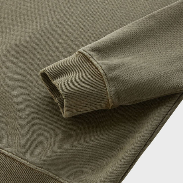 Woolrich Garment Dyed Logo Crewneck Lake Olive