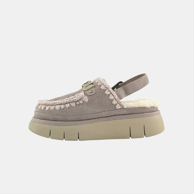 Mou Bounce Clog Back Strap-Letter Goat