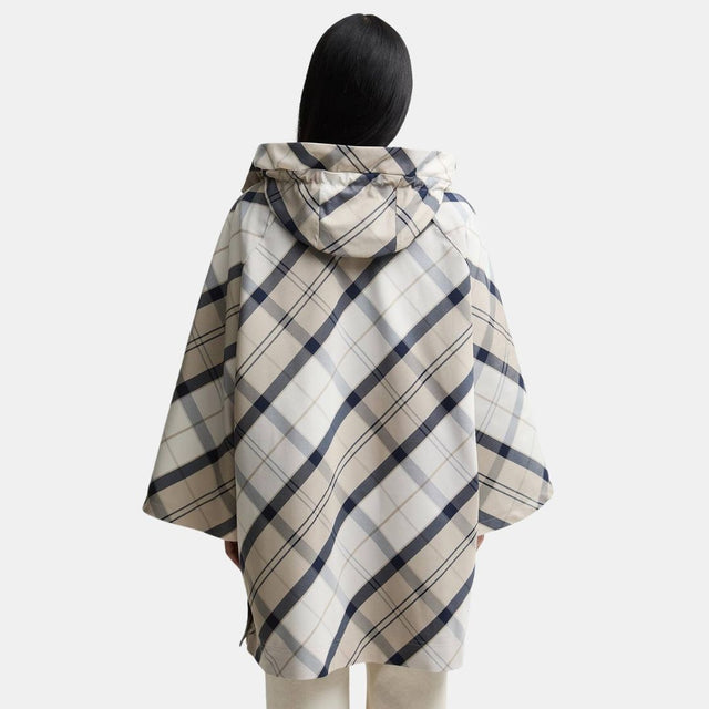 Barbour Kinsale Tartan Showerproof Cape Dress Navy Tartan