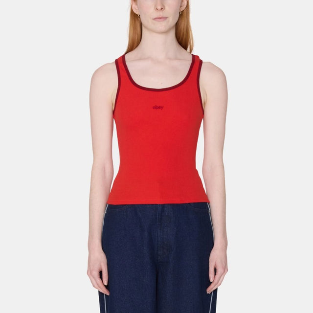 Obey Loren Rib Tank Red