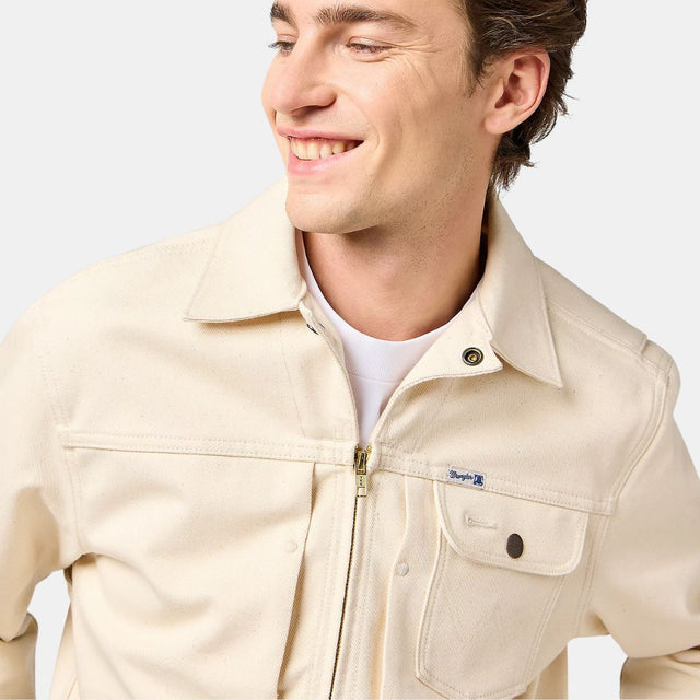Wrangler Jacket Blue Bell Embroidered Jacket Ecru