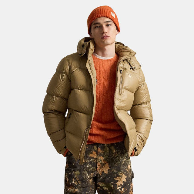 Polo Ralph Lauren The Gorham Glossed Down Jacket Camel Glossy