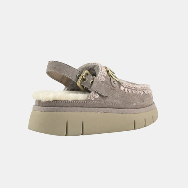 Mou Bounce Clog Back Strap-Letter Goat