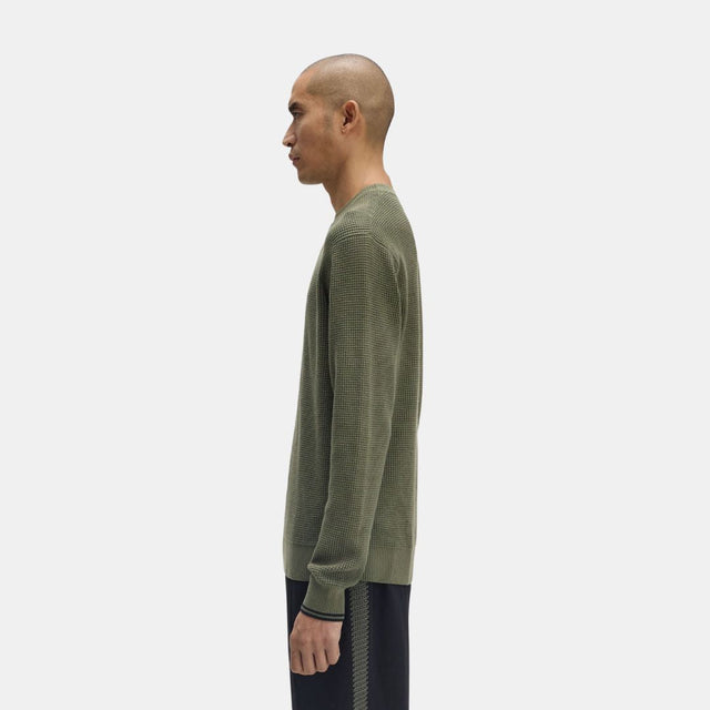 Fred Perry Waffle Stitch Jersey Laurel Wreath Green
