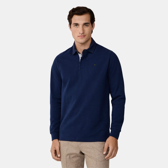 Hackett London Woven Plkt Trim Rugby Ink Blue