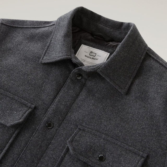 Woolrich Alaskan Wool Overshirt Men's Charcoal Melange