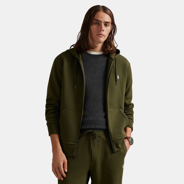 Ralph Lauren Double-Knit Full-Zip Hoodie Company Olive
