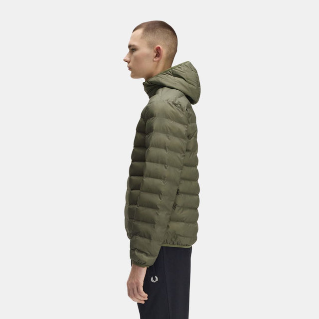 Fred Perry Hooded Insulated Jacket Laurel Wreath Green