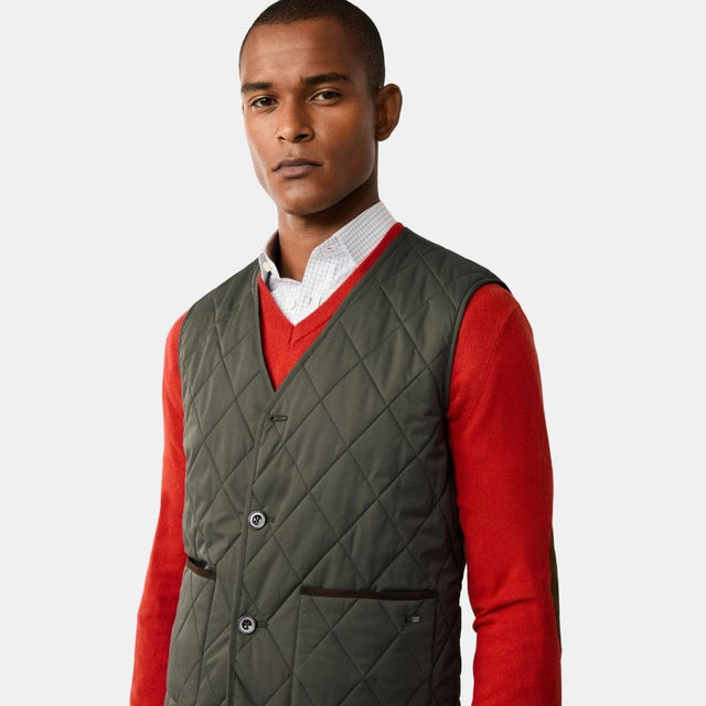 Hackett London Paddock Vest Deep Green