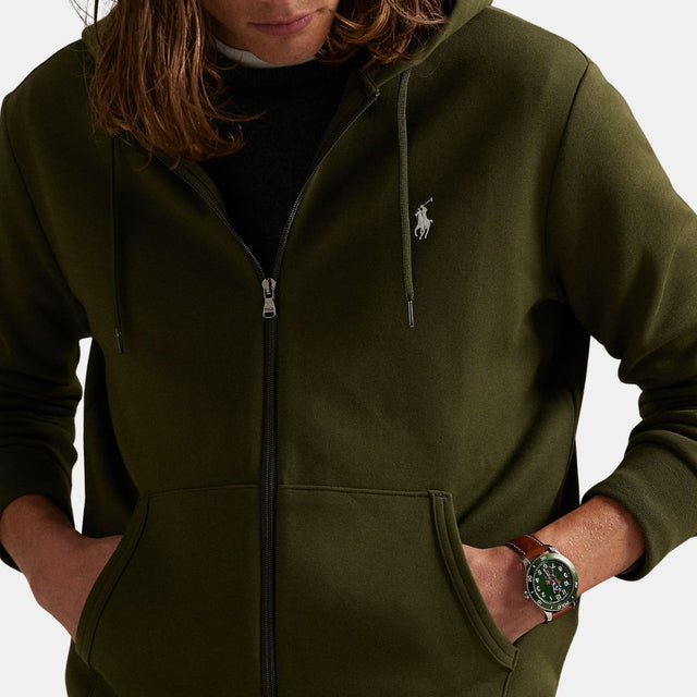 Ralph Lauren Double-Knit Full-Zip Hoodie Company Olive