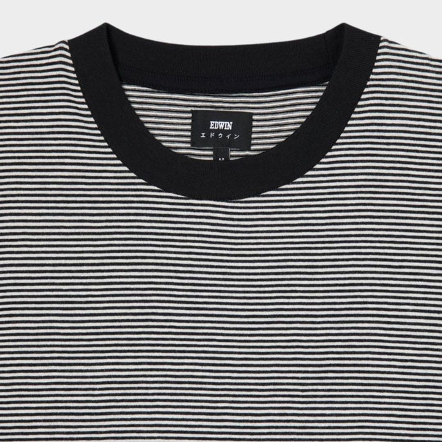 Edwin Adam Stripe T-Shirt Black