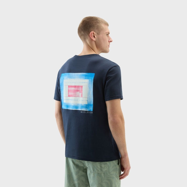 Woolrich Flag T-Shirt Melton Blue