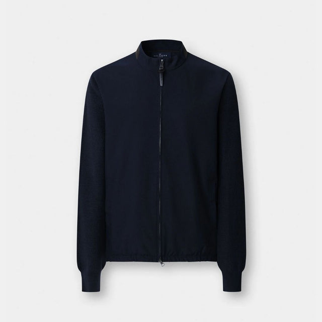 Hackett London Nylon Knit Fzip Midnight Blue