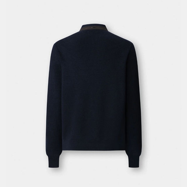Hackett London Nylon Knit Fzip Midnight Blue