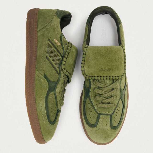 Alohas 490 Club Suede Green Leather Sneakers