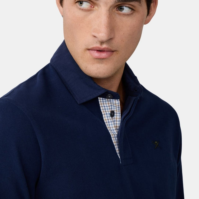 Hackett London Woven Plkt Trim Rugby Ink Blue