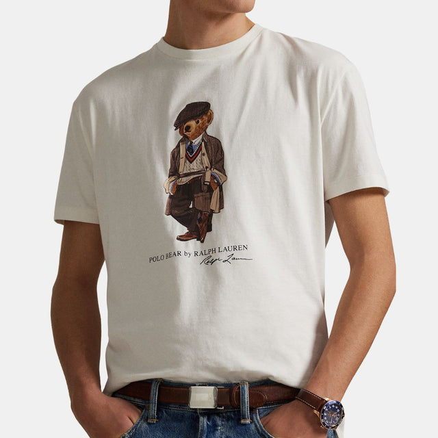 Ralph Lauren Custom Slim Fit Polo Bear Jersey T-Shirt White