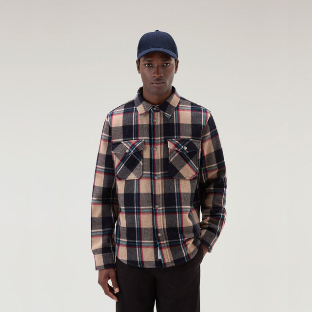 Woolrich Alaskan Melton Overshirt Men's Sand Check