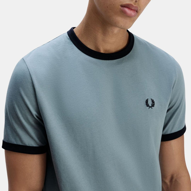Fred Perry Ringer T-Shirt Blue Stockport-Navy