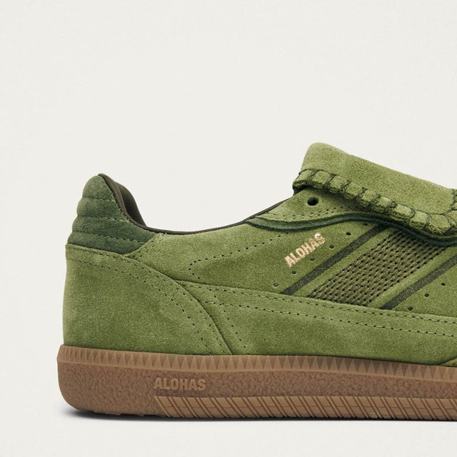 Alohas 490 Club Suede Green Leather Sneakers