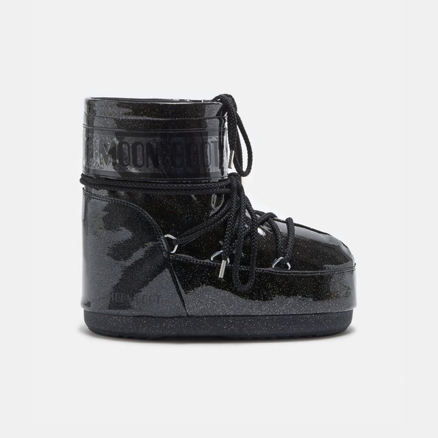 Moon Boot Icon Low Glitter Black