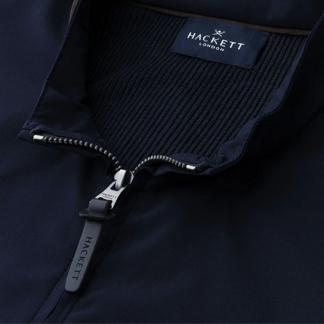 Hackett London Nylon Knit Fzip Midnight Blue