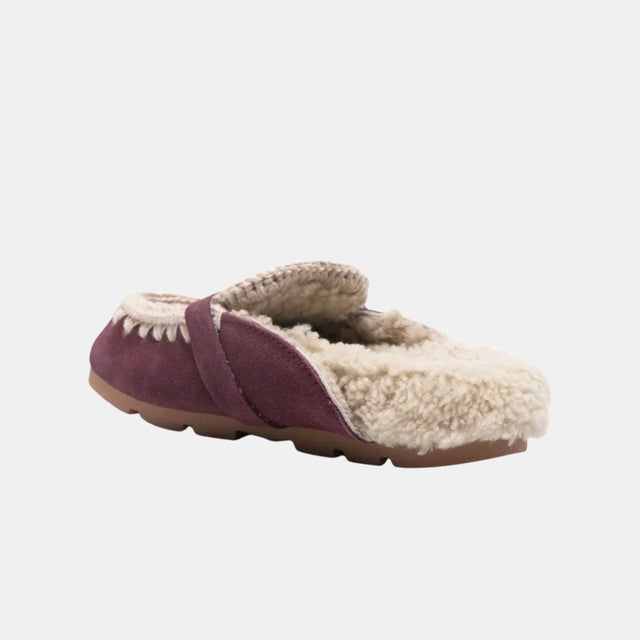 Mou Winter Bio Slide Suede-Letter Logo Cabernet