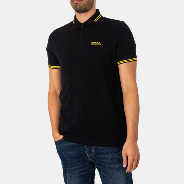 Barbour International Essential Polo Shirt Black Yellow