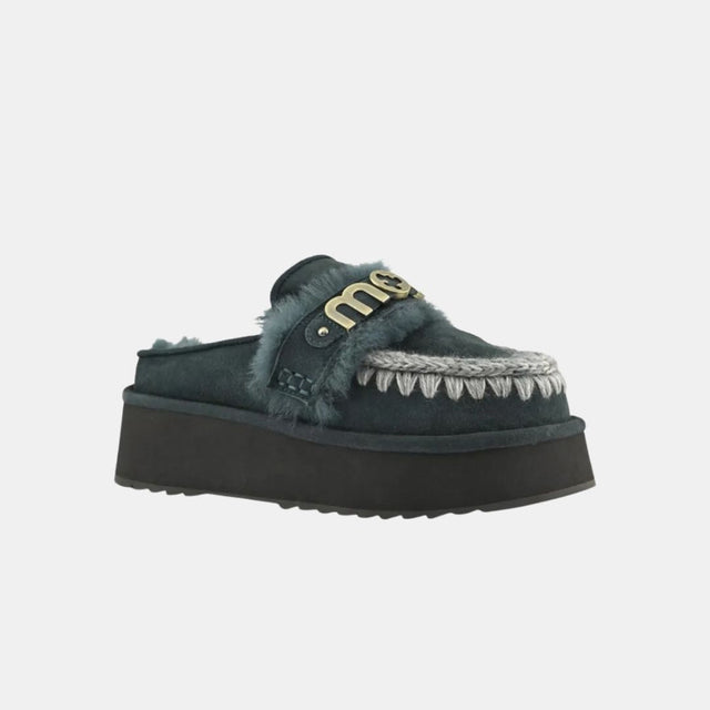 Mou Platform Clog-Letter Logo Pine